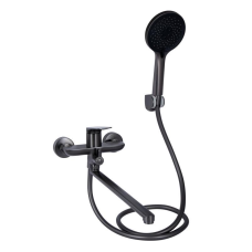 Змішувач для ванни Qtap Vlasta New з довгим поворотним виливом (з душовим гарнітуром) QTVLA260GMB45645