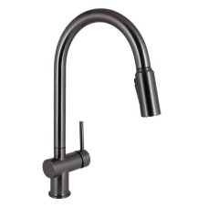 Змішувач для кухні Qtap Rozcesti з висувним виливом з підключенням для питної води QTROZ366GMB45939 Gunmetal