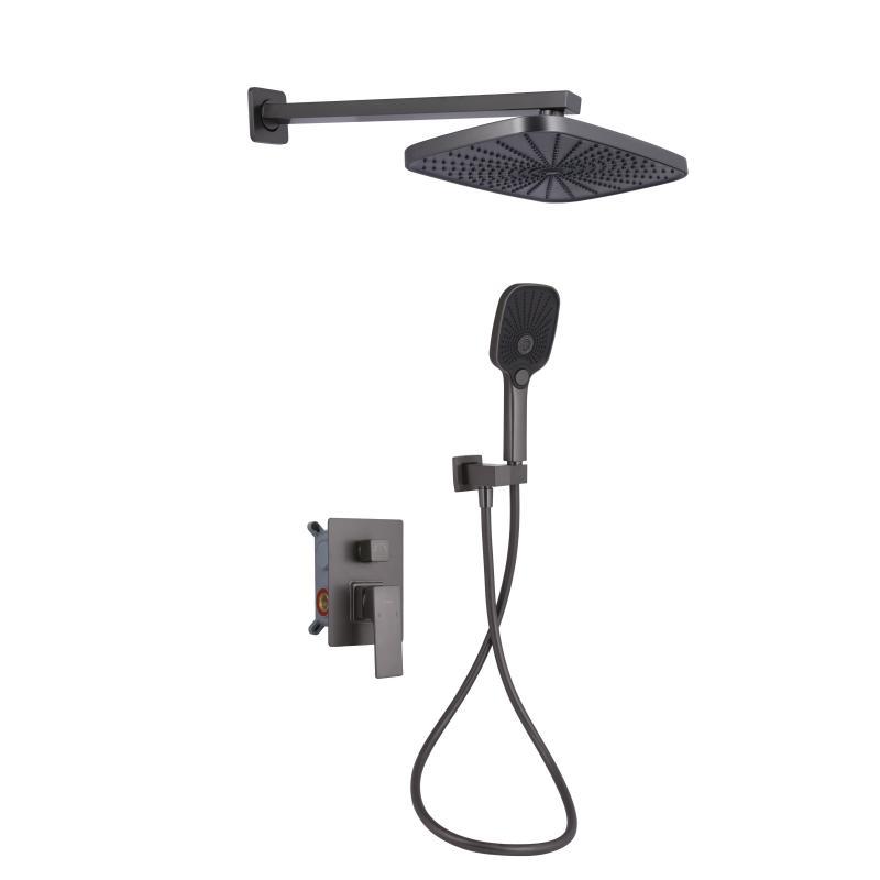 Душова система для душу Qtap Gemini прихованого монтажу на два споживачки QTGEM113GMB45698 Gunmetal Black PVD Душова система для душу Qtap Gemini прихованого монтажу на два споживачки QTGEM113GMB45698 Gunmetal Black PVD