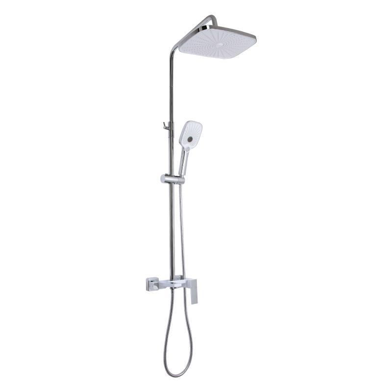 Душова система універсальна Qtap Gemini на три споживача (з виливом) QTGEM111CRW45687 Chrome/White Душова система універсальна Qtap Gemini на три споживача (з виливом) QTGEM111CRW45687 Chrome/White