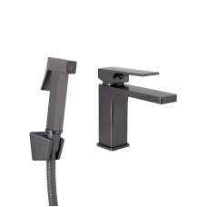 Змішувач для раковини Qtap Gemini (з гігієнічним душем) QTGEM272GMB45692 Gunmetal Black PVD