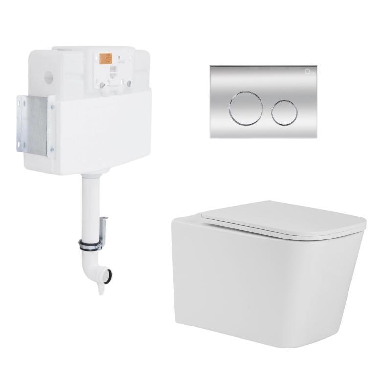 Готове рішення Qtap для ванної кімнати: підлоговий безбачковий унітаз Tern Ultra Quiet + бачок прихованого Готове рішення Qtap для ванної кімнати: підлоговий безбачковий унітаз Tern Ultra Quiet + бачок прихованого