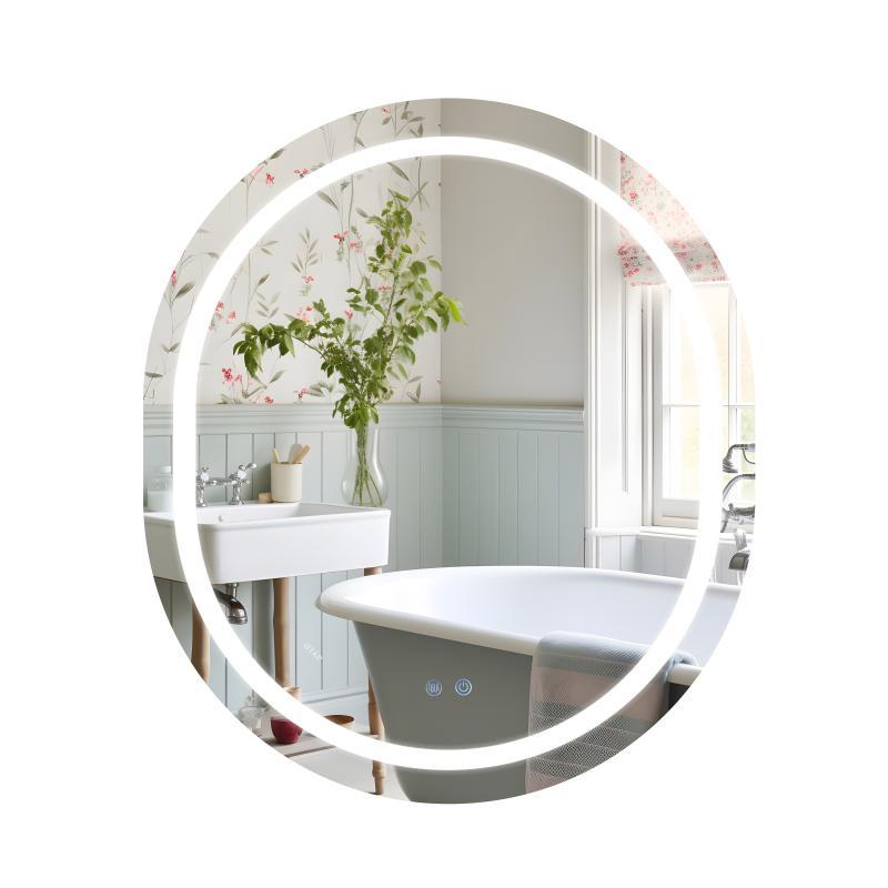 Дзеркало Qtap Gemini 800х700 з LED-підсвічуванням Touch, з антизапотіванням, з димером, рег. темп. кольору