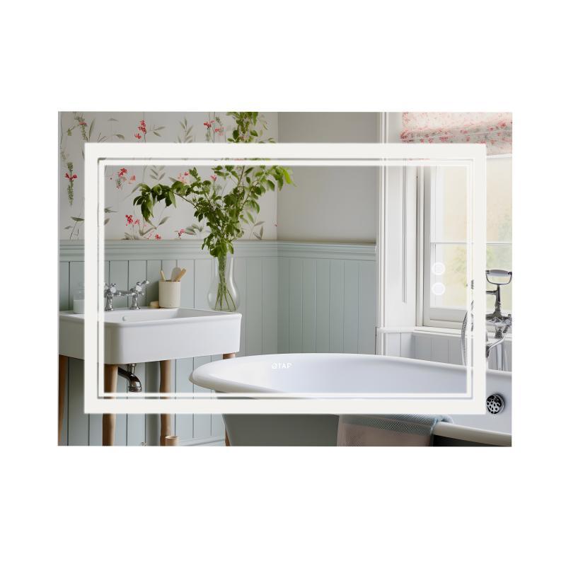 Дзеркало Qtap Cardinal 1000х700 з LED-підсвічуванням Touch, з антизапотіванням, з димером, рег. темп. кольору Дзеркало Qtap Cardinal 1000х700 з LED-підсвічуванням Touch, з антизапотіванням, з димером, рег. темп. кольору