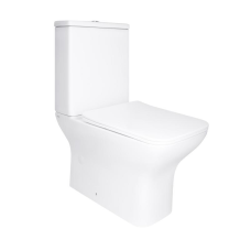 Унітаз підлоговий Qtap Aries Rimless безобідковий з сидінням Soft-close WHITE QT03228302W