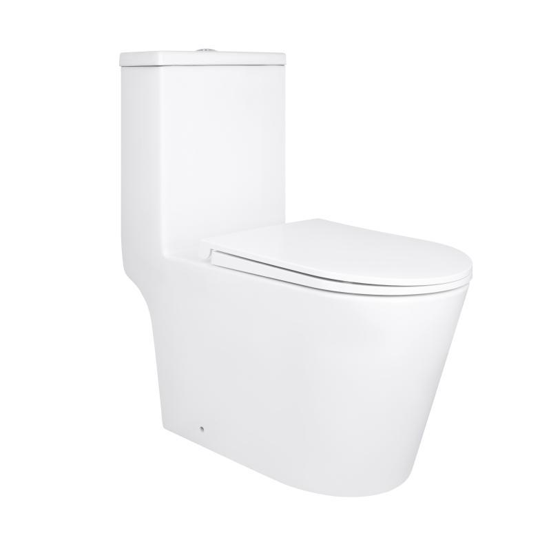 Унітаз-моноблок підлоговий Qtap Kolibri Ultra Quiet безобідковий з сидінням Soft-close WHITE QT10226380W Унітаз-моноблок підлоговий Qtap Kolibri Ultra Quiet безобідковий з сидінням Soft-close WHITE QT10226380W