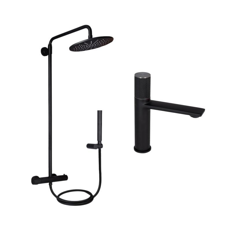 Комплект Qtap Brno: Душова система (QTBRN5769103ONB) + змішувач для раковини ( 1067103B) Комплект Qtap Brno: Душова система (QTBRN5769103ONB) + змішувач для раковини ( 1067103B)