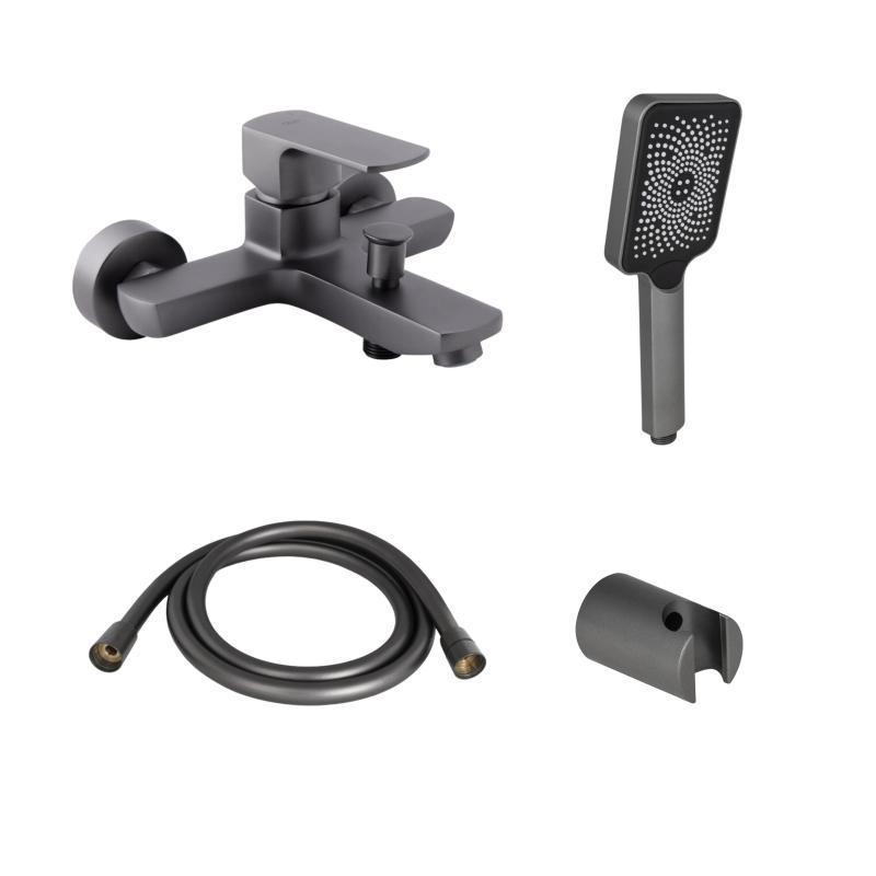 Комплект Qtap Lipno: Змішувач для ванни QTNH3023101DG + душовий комплект