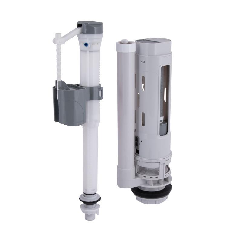 Qtap HY2 (Kalao)  комплект арматури для бачка унітазу з подвійною круглою кнопкою змиву 4,8 см та клапаном