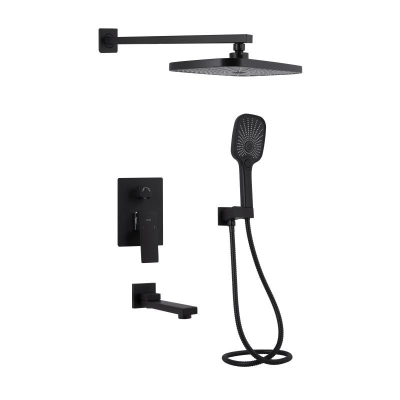 Душова система універсальна Qtap Gemini прихованого монтажу на три споживача QTGEM114BLM45703 Black Matt Душова система універсальна Qtap Gemini прихованого монтажу на три споживача QTGEM114BLM45703 Black Matt