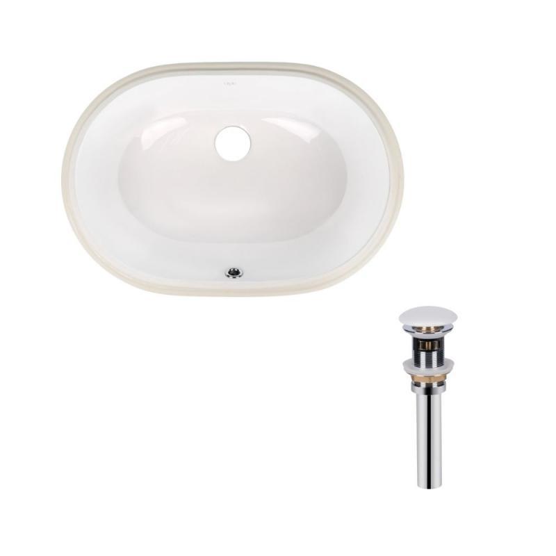 Комплект Qtap Stork: Раковина врізна овальна 560x395x195 мм White + Донний клапан PU02O Комплект Qtap Stork: Раковина врізна овальна 560x395x195 мм White + Донний клапан PU02O