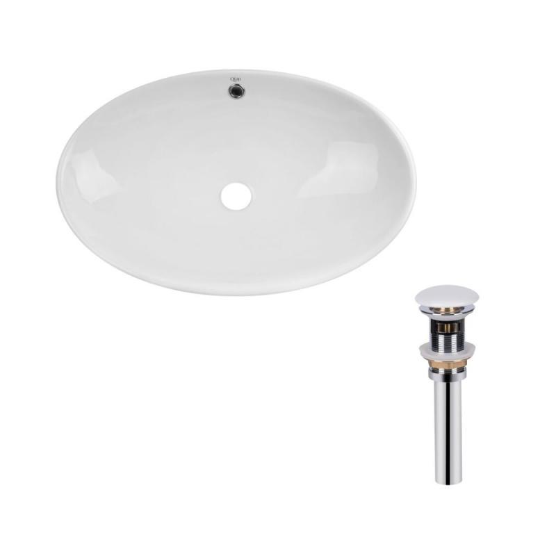 Комплект Qtap Dove: Раковина накладна овальна 625x415x150 мм White + Донний клапан PU02O Комплект Qtap Dove: Раковина накладна овальна 625x415x150 мм White + Донний клапан PU02O