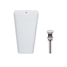 Комплект Qtap Tern: Раковина напольна моноблок 440х380х830 мм White + Донний клапан PU02O