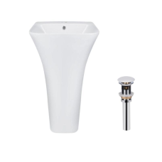 Комплект Qtap Crow: Раковина підлогова моноблок 450x435x835 мм White + Донній клапан PU02O