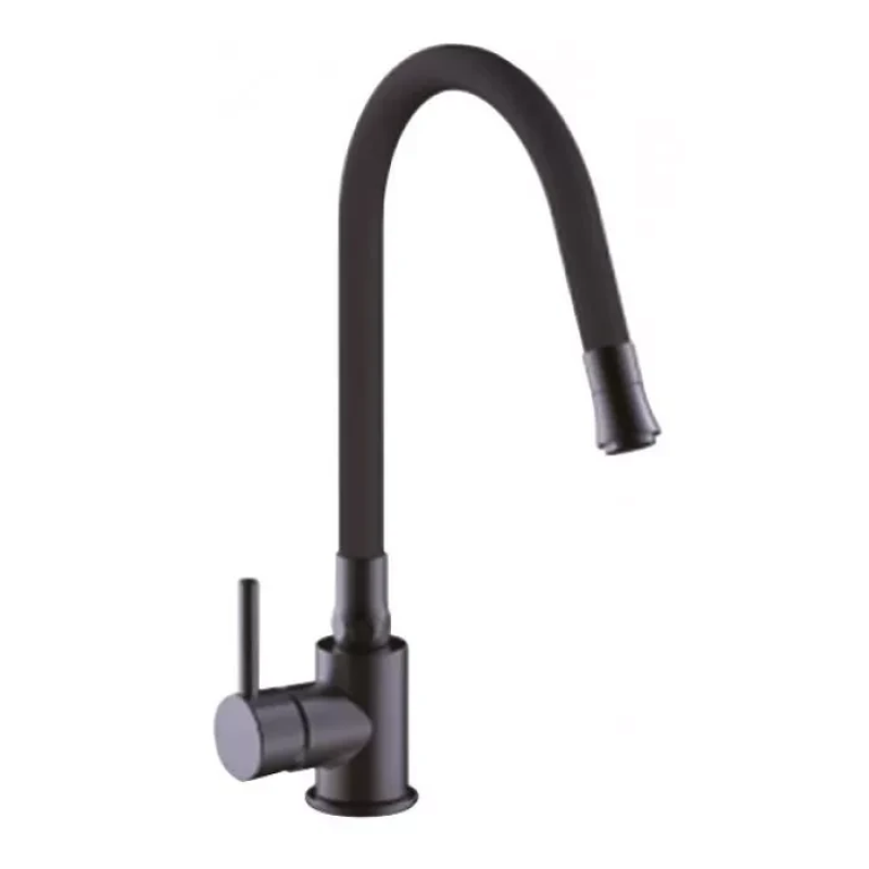 Змішувач для кухні Frap F40994-6 з гнучким виливом, чорний Змішувач для кухні Frap F40994-6 з гнучким виливом, чорний