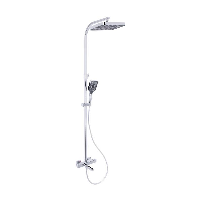 Душова система універсальна Qtap Swan Cascada термостатична на три споживача (з виливом) QTSWA112CRM45902 Душова система універсальна Qtap Swan Cascada термостатична на три споживача (з виливом) QTSWA112CRM45902