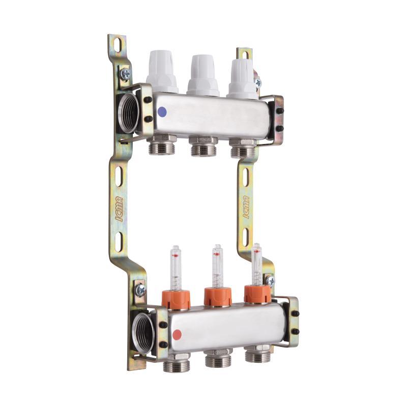 Колектор з витратомірами (нерж.) 1“х3 Icma № К073