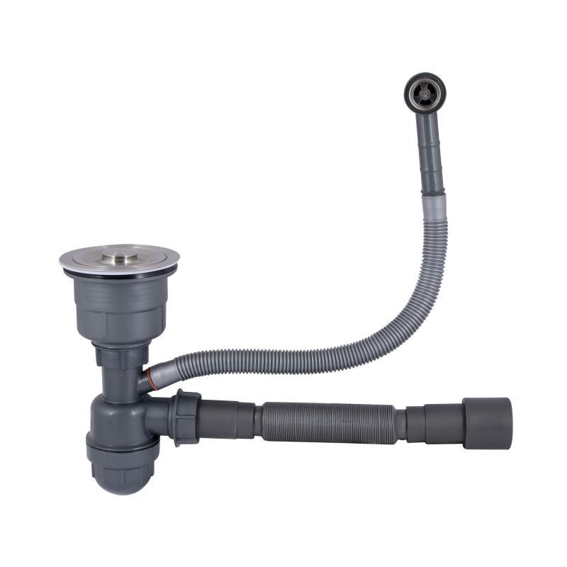 Сифон для кухонної мийки Lidz LK17, випуск 115 мм, колбовий з круглим переливом (выход гофра 40/50мм) Сифон для кухонної мийки Lidz LK17, випуск 115 мм, колбовий з круглим переливом (выход гофра 40/50мм)