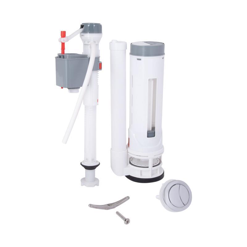 Qtap HY4(Kolibri) комплект арматури для бачка унітаза-моноблок з подвійною круглою кнопкою змиву та клапаном