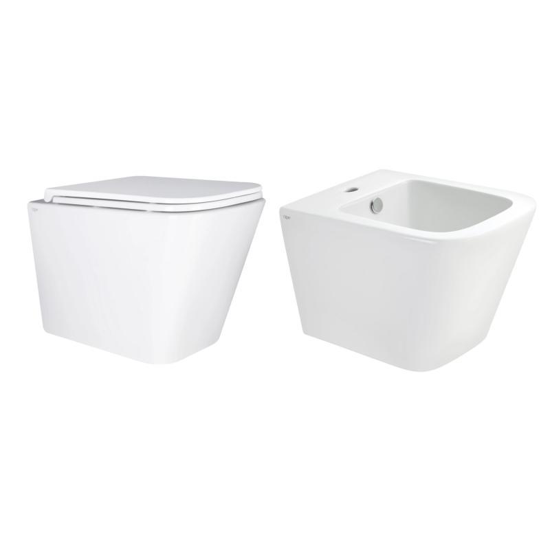 Комплект Qtap Tern 2 в 1: унітаз підвісний Ultra Quiet + біде підвісне Комплект Qtap Tern 2 в 1: унітаз підвісний Ultra Quiet + біде підвісне