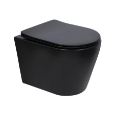 Унітаз підвісний Qtap Scorpio Ultra Quiet безобідковий з сидінням Soft-close MATT BLACK QT14332380AMB