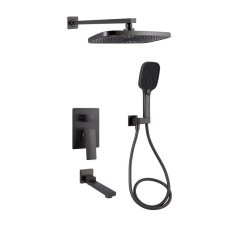 Душова система універсальна Qtap Gemini прихованого монтажу на три споживача QTGEM114GMB45704 Gunmetal Black