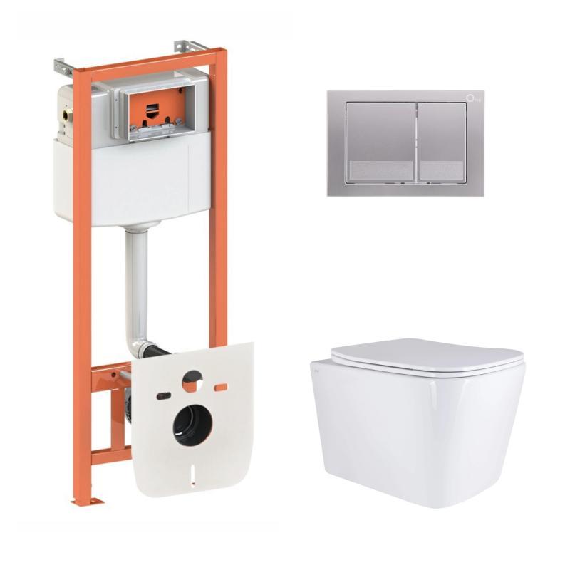 Готове рішення Qtap для ванної кімнати: підвісний унітаз Tern + комплект інсталяції Nest 4 в 1 (квадратна