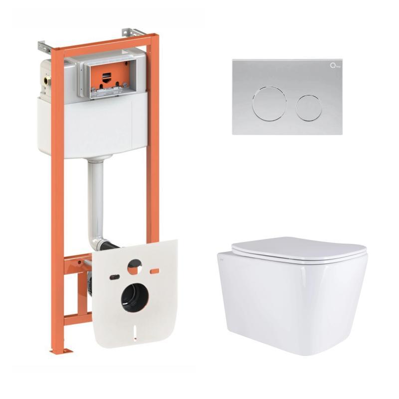 Готове рішення Qtap для ванної кімнати: підвісний унітаз Tern + комплект інсталяції Nest 4 в 1 (кругла клавіша