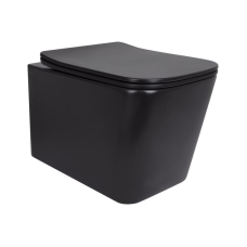 Унітаз підвісний Qtap Tern New Ultra Quiet безобідковий з сидінням Soft-close MATT BLACK QT17332303ASMB