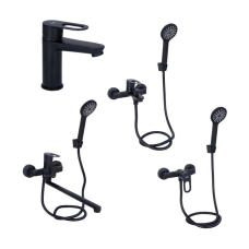 Комплект змішувачів для ванної кімнати Lidz Latwa 001Black+Lidz Latwa 006Black+Lidz Latwa 005Black+Lidz Latwa