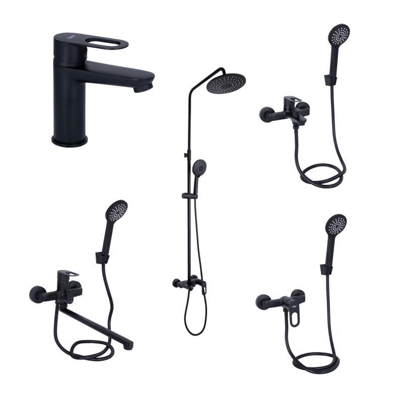 Комплект змішувачів для ванної кімнати Lidz Latwa 001Black+Lidz Latwa 006Black+Lidz Latwa 005Black+Lidz Latwa Комплект змішувачів для ванної кімнати Lidz Latwa 001Black+Lidz Latwa 006Black+Lidz Latwa 005Black+Lidz Latwa