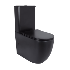 Унітаз підлоговий Qtap Robin Ultra Quiet безобідковий з сидінням Soft-close MATT BLACK QT13226083AMB