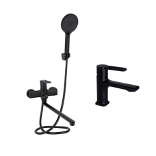 Комплект змішувачів Qtap Taurus: Змішувач для ванни QTTAU260BLM45664 + Змішувач для раковини QTTAU270BLM45660