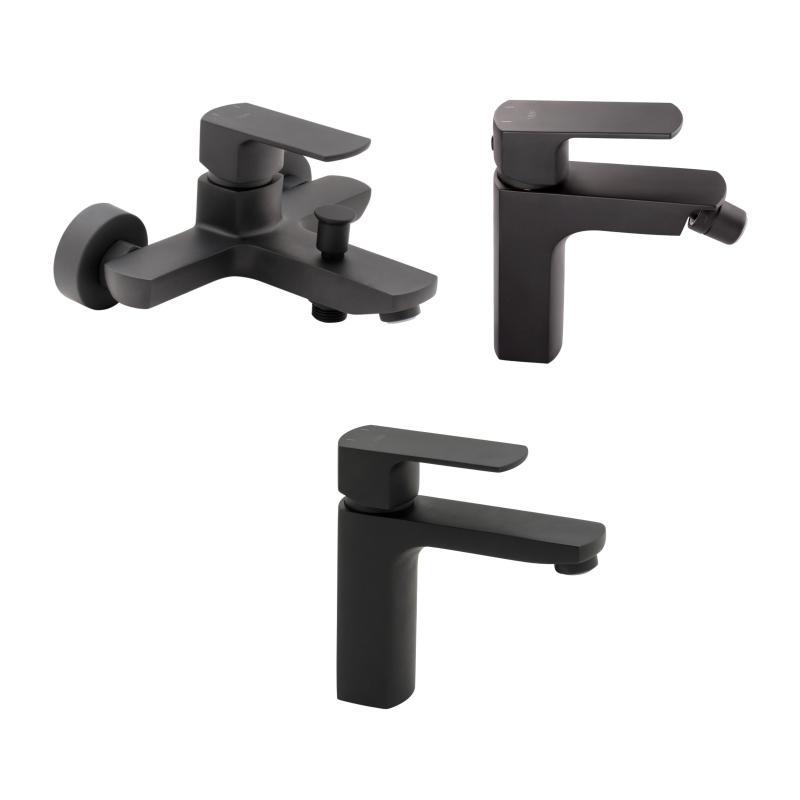 Комплект змішувачів Qtap Lipno: Змішувач для ванни QTNH3023101DCB + Змішувач для раковини QTLIPNO1023101CB + Комплект змішувачів Qtap Lipno: Змішувач для ванни QTNH3023101DCB + Змішувач для раковини QTLIPNO1023101CB +