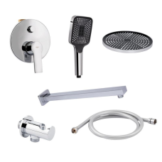 Комплект для душу Qtap Ustek: Змішувач для душу QTUST6216107ODC+Душ.