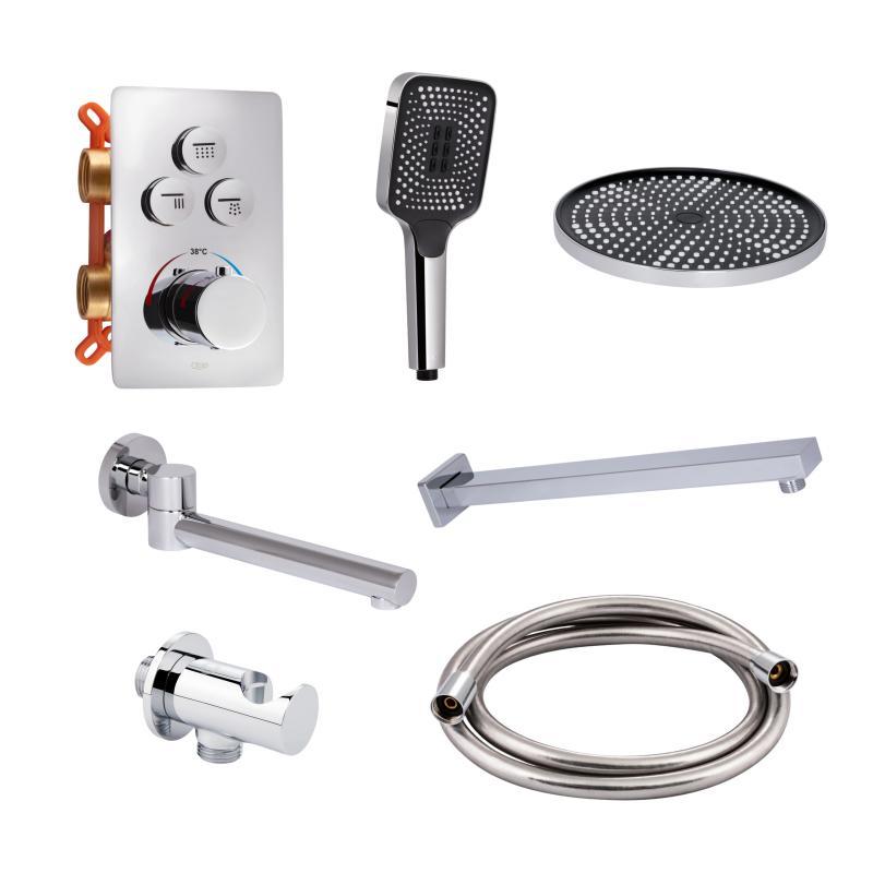 Комплект для душу Qtap Votice:ЗмішувачQTVOT6443T105NKC+Д. Комплект для душу Qtap Votice:ЗмішувачQTVOT6443T105NKC+Д.