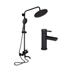 Комплект змішувачів Lidz Aria Black: Душова система LDARI1031BLA43370 + Змішувач для раковини