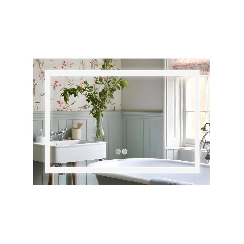 Дзеркало Lidz Kubis 800х600 з LED-підсвічуванням Touch, з антизапотіванням, з димером, рег. яскравості Дзеркало Lidz Kubis 800х600 з LED-підсвічуванням Touch, з антизапотіванням, з димером, рег. яскравості