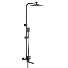 Душева система Frap F24802-6, вилив - перемикач на лійку, 1 режим, чорний
