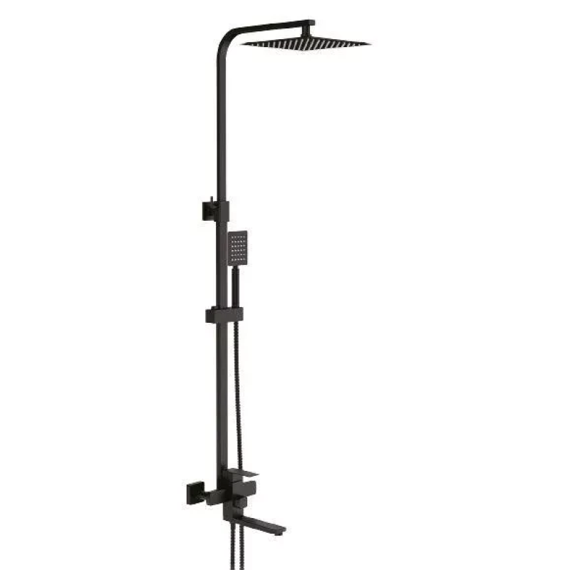 Душева система Frap F24802-6, вилив - перемикач на лійку, 1 режим, чорний Душева система Frap F24802-6, вилив - перемикач на лійку, 1 режим, чорний