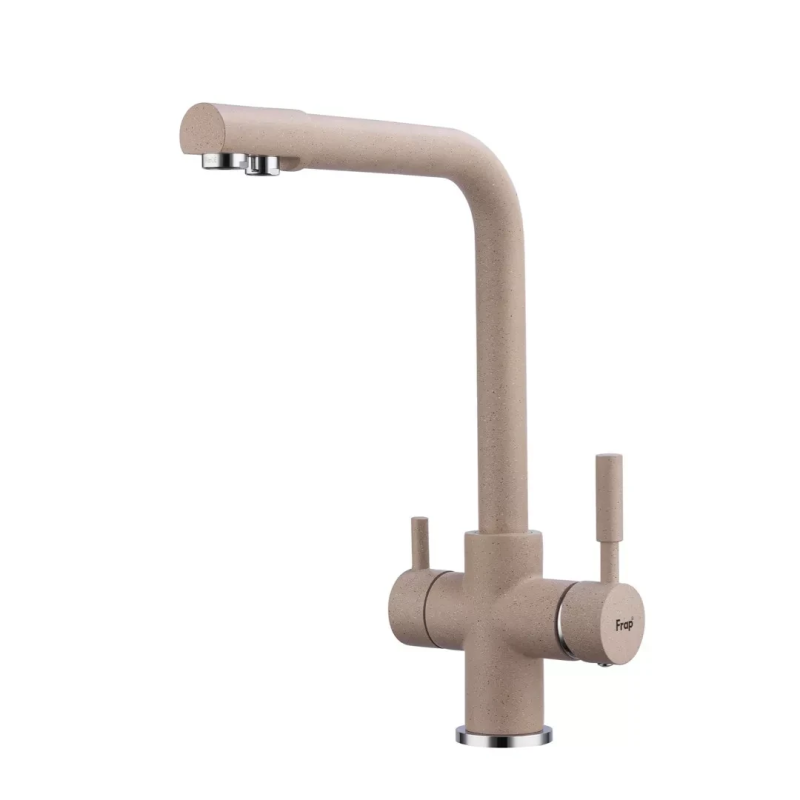 Змішувач для кухні Frap F4352-23 на дві води, бежевий Змішувач для кухні Frap F4352-23 на дві води, бежевий