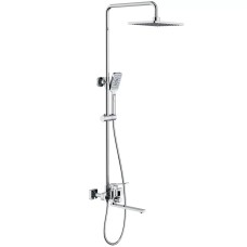 Душева система Frap F2461, поворотний вилив - перемикач на лійку, 3 режими, білий/хром