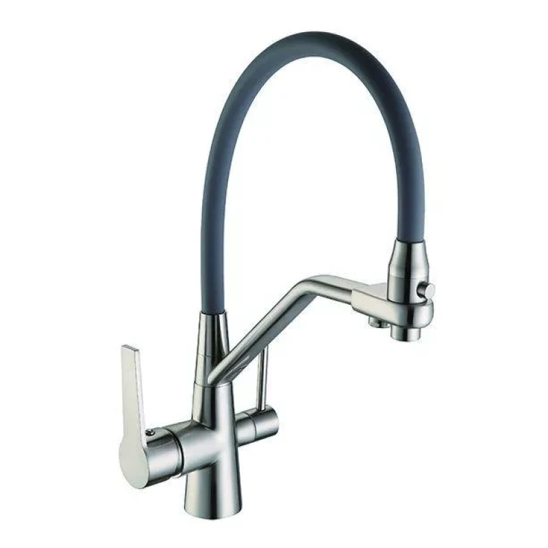 Змішувач для кухні на дві води Frap F4374-5, сатин/сірий Змішувач для кухні на дві води Frap F4374-5, сатин/сірий