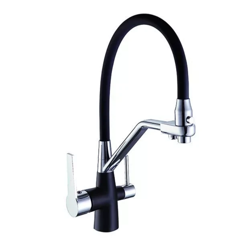 Змішувач для кухні на дві води Frap F4374-2, чорний/хром Змішувач для кухні на дві води Frap F4374-2, чорний/хром