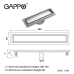 Душовий трап під плитку GAPPO G83007-4, 70х300 мм, нержавіюча сталь Душовий трап під плитку GAPPO G83007-4, 70х300 мм, нержавіюча сталь