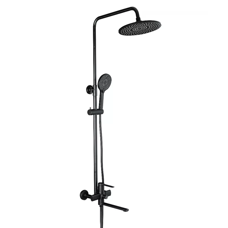 F2467-6 душ. система 3х функц. поворот. вилив лат. корпус Ø35 (чорний) {4}