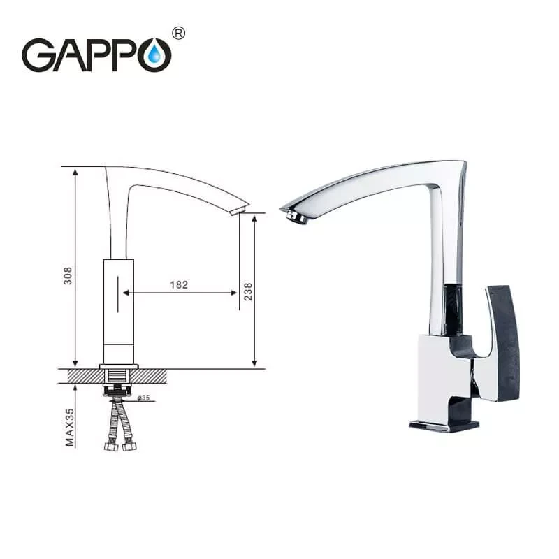 Змішувач для кухні GAPPO G4007, хром Змішувач для кухні GAPPO G4007, хром
