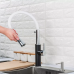 Змішувач для кухні Frap F4452-7 з гнучким виливом, 2 режими, чорно/білий Змішувач для кухні Frap F4452-7 з гнучким виливом, 2 режими, чорно/білий