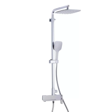 Душова система GAPPO G2417-8, вилив - перемикач на лійку, білий/хром