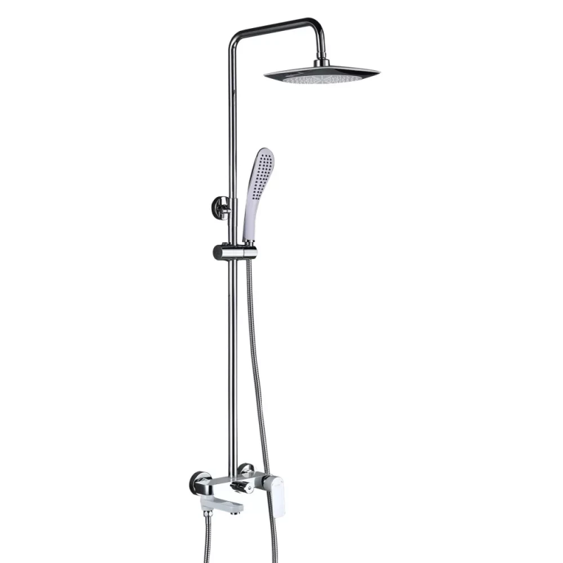 Душова система GAPPO G2448, вилив - перемикач на лійку, білий/хром Душова система GAPPO G2448, вилив - перемикач на лійку, білий/хром